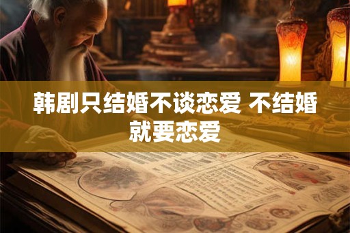 韩剧只结婚不谈恋爱 不结婚就要恋爱