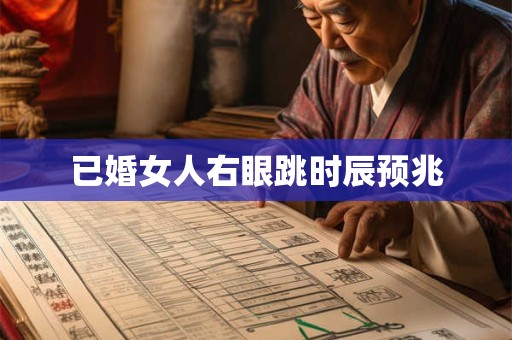 已婚女人右眼跳时辰预兆