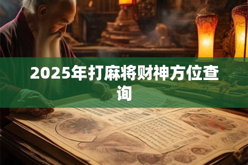 2025年打麻将财神方位查询