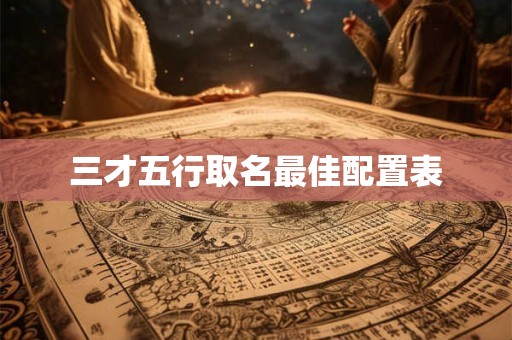 三才五行取名最佳配置表