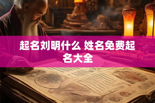 起名刘明什么 姓名免费起名大全