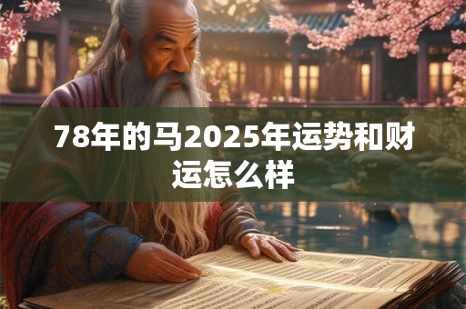 78年的马2025年运势和财运怎么样