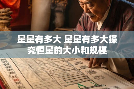 星星有多大 星星有多大探究恒星的大小和规模