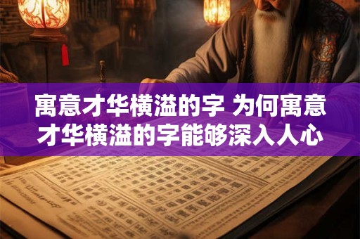 寓意才华横溢的字 为何寓意才华横溢的字能够深入人心