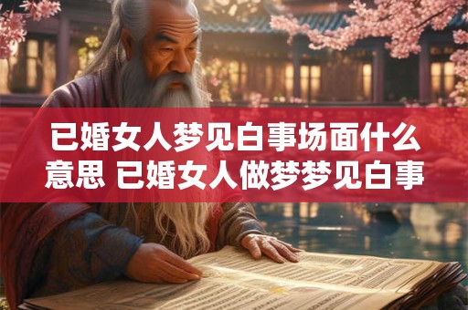 已婚女人梦见白事场面什么意思 已婚女人做梦梦见白事场面那是什么意思