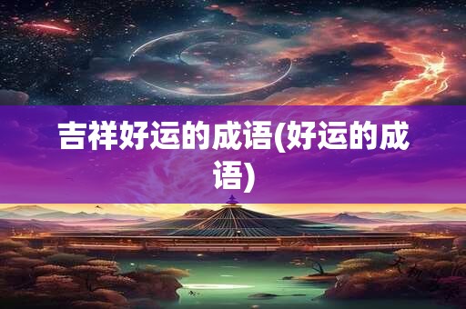 吉祥好运的成语(好运的成语)
