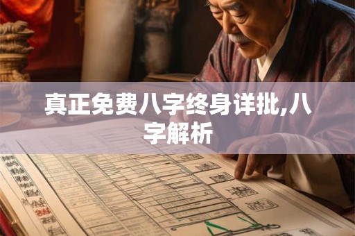 真正免费八字终身详批,八字解析