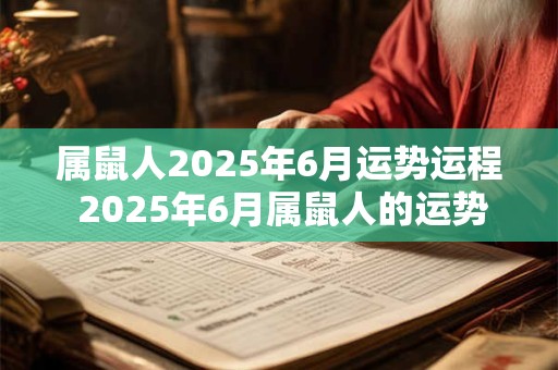 属鼠人2025年6月运势运程 2025年6月属鼠人的运势如何