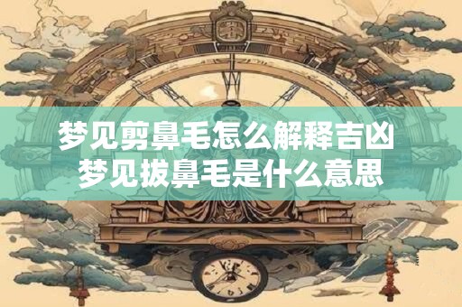 梦见剪鼻毛怎么解释吉凶 梦见拔鼻毛是什么意思