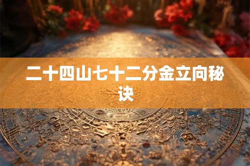 二十四山七十二分金立向秘诀
