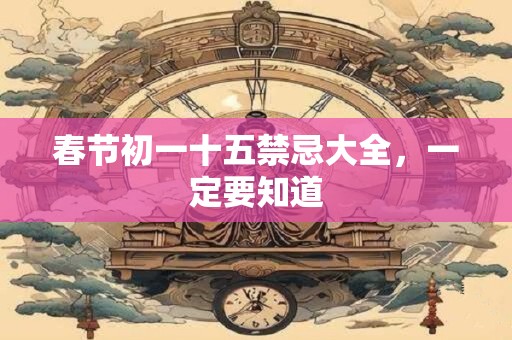 春节初一十五禁忌大全，一定要知道