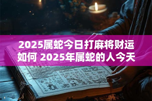2025属蛇今日打麻将财运如何 2025年属蛇的人今天打麻将会有好运吗