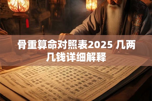 骨重算命对照表2025 几两几钱详细解释