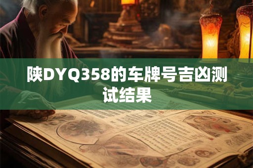 陕DYQ358的车牌号吉凶测试结果