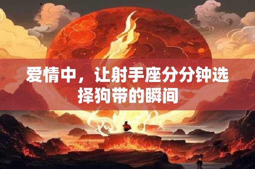 爱情中，让射手座分分钟选择狗带的瞬间