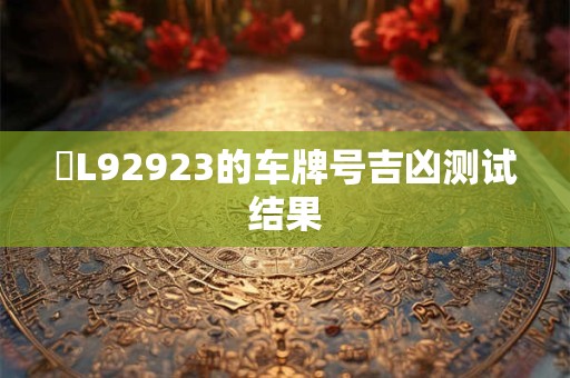 魯L92923的车牌号吉凶测试结果
