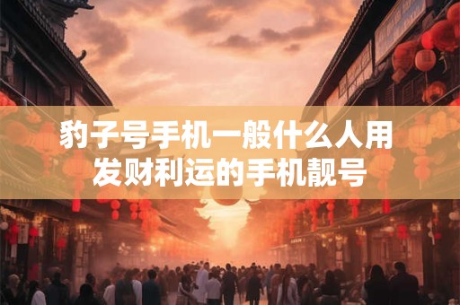 豹子号手机一般什么人用 发财利运的手机靓号