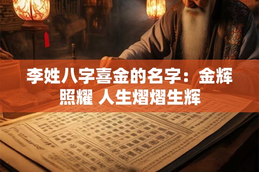 李姓八字喜金的名字：金辉照耀 人生熠熠生辉