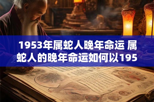 1953年属蛇人晚年命运 属蛇人的晚年命运如何以1953年为例
