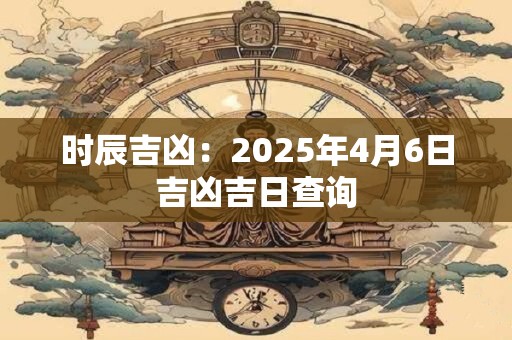 时辰吉凶：2025年4月6日吉凶吉日查询