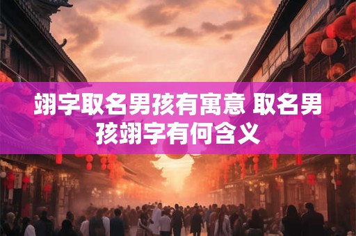 翊字取名男孩有寓意 取名男孩翊字有何含义