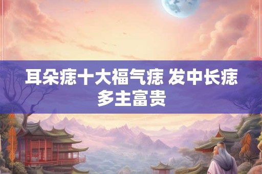 耳朵痣十大福气痣 发中长痣多主富贵