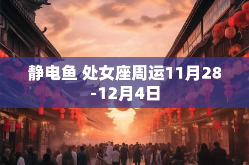 静电鱼 处女座周运11月28-12月4日
