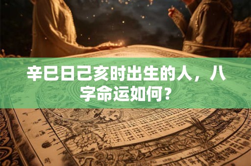 辛巳日己亥时出生的人，八字命运如何？