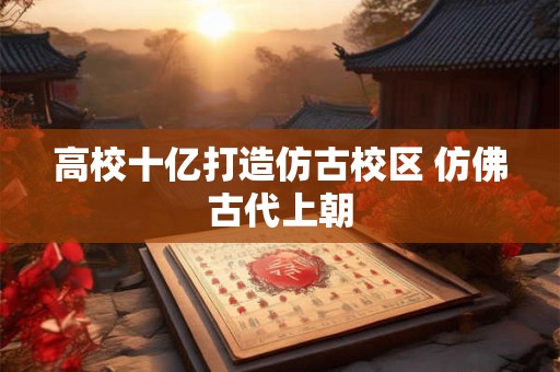 高校十亿打造仿古校区 仿佛古代上朝