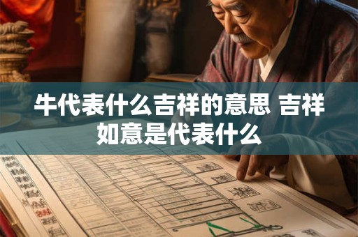 牛代表什么吉祥的意思 吉祥如意是代表什么