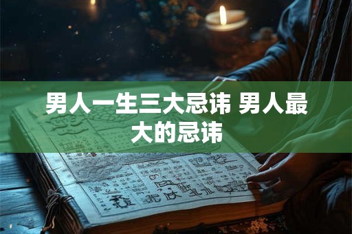 男人一生三大忌讳 男人最大的忌讳