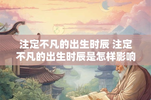注定不凡的出生时辰 注定不凡的出生时辰是怎样影响一个人的人生轨迹