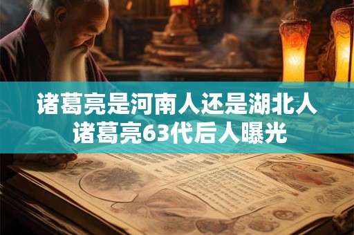 诸葛亮是河南人还是湖北人 诸葛亮63代后人曝光