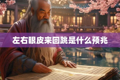 左右眼皮来回跳是什么预兆