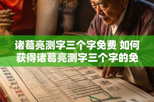 诸葛亮测字三个字免费 如何获得诸葛亮测字三个字的免费服务