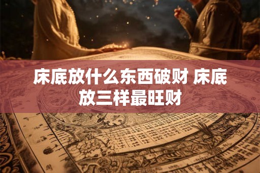 详细阅读:床底放什么东西破财 床底放三样最旺财 床底放什么东西破财 床底放三样最旺财