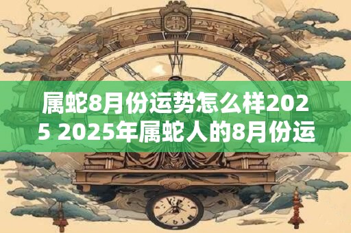 属蛇8月份运势怎么样2025 2025年属蛇人的8月份运势如何