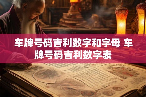 车牌号码吉利数字和字母 车牌号码吉利数字表