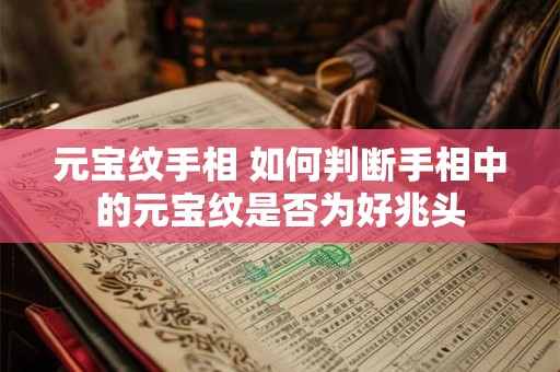 元宝纹手相 如何判断手相中的元宝纹是否为好兆头