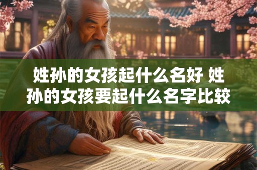 姓孙的女孩起什么名好 姓孙的女孩要起什么名字比较好