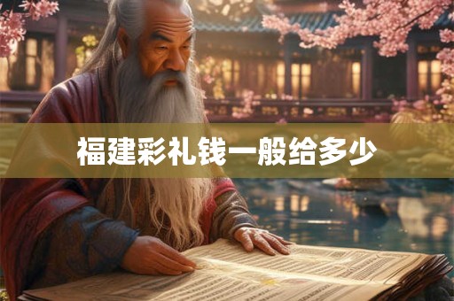 福建彩礼钱一般给多少
