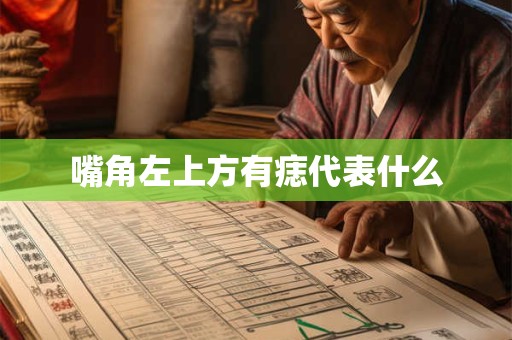 嘴角左上方有痣代表什么