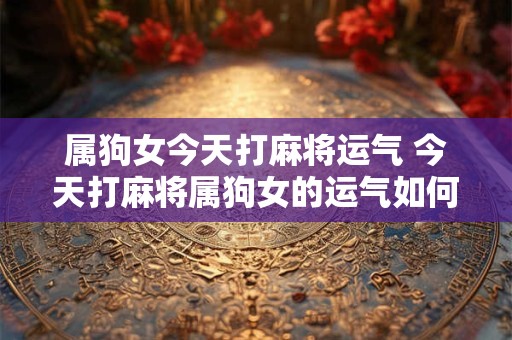 属狗女今天打麻将运气 今天打麻将属狗女的运气如何