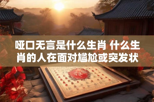 哑口无言是什么生肖 什么生肖的人在面对尴尬或突发状况时会变得哑口无言