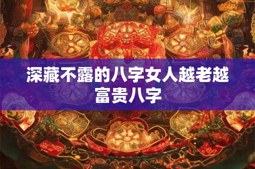 深藏不露的八字女人越老越富贵八字