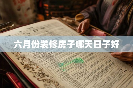 六月份装修房子哪天日子好