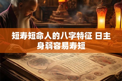 短寿短命人的八字特征 日主身弱容易寿短