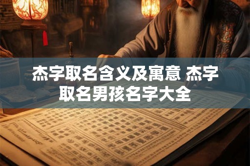 杰字取名含义及寓意 杰字取名男孩名字大全