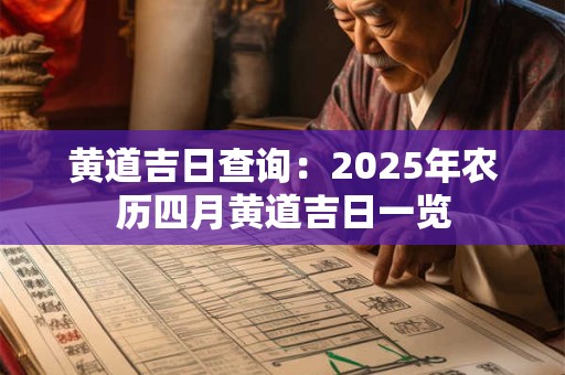 黄道吉日查询：2025年农历四月黄道吉日一览