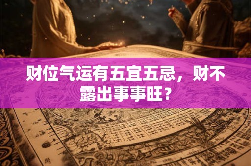 财位气运有五宜五忌，财不露出事事旺？